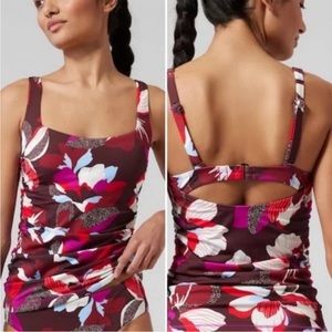 Athleta NWT Tankini Top Hermosa Bra Cup Square Neck